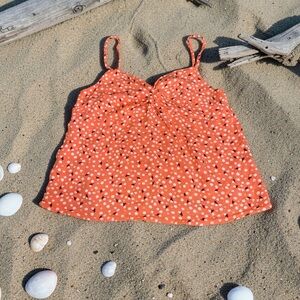 SO Orange Floral Twist-Front Camisole (Medium)